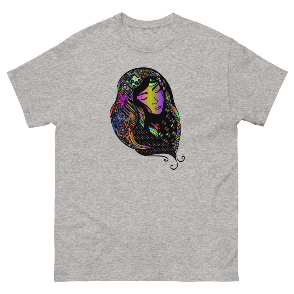 Multi Coloured Woman 100% cotton men's heavyweight tee