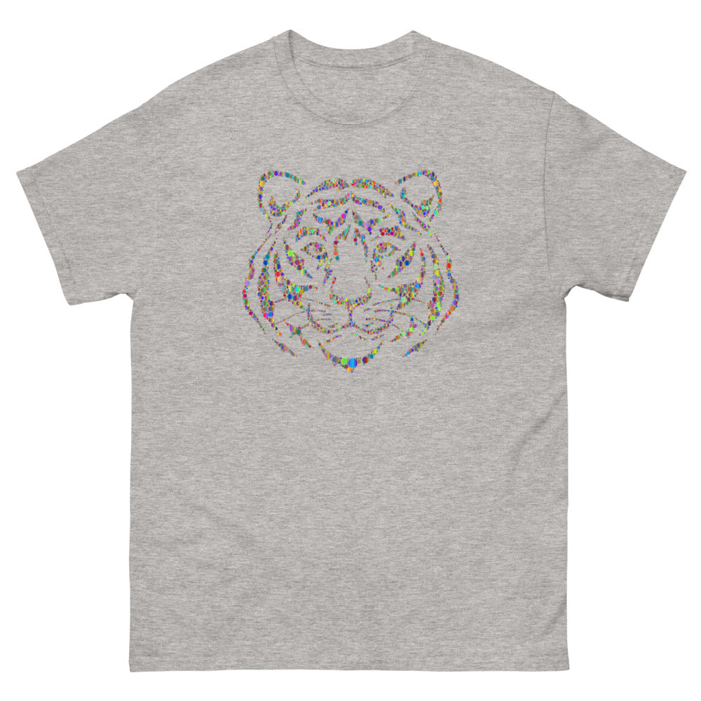 Multi Coloured Tiger 100% cotton men's heavyweight tee