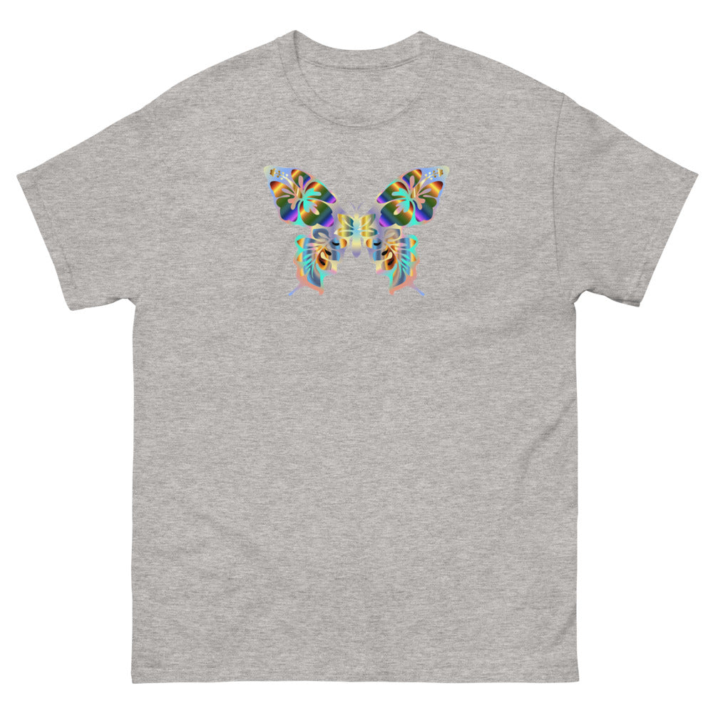 Multi Coloured Butterfly 100% cotton men's heavyweight tee