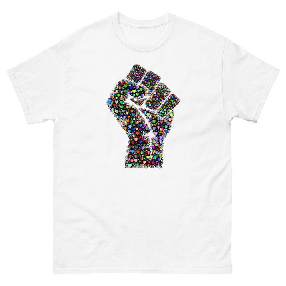 Multi Coloured Fist 100% cotton men's heavyweight tee