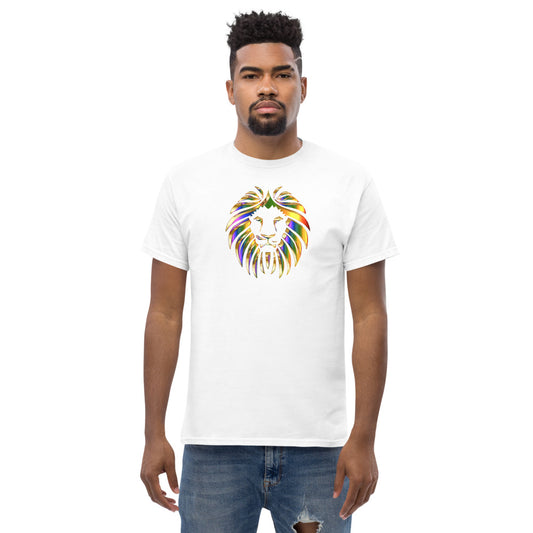 Multi Coloured Lion 100% cotton men's heavyweight tee