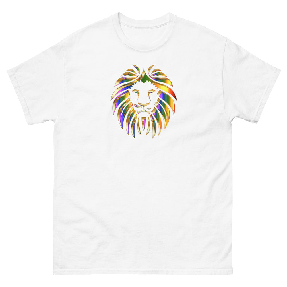 Multi Coloured Lion 100% cotton men's heavyweight tee