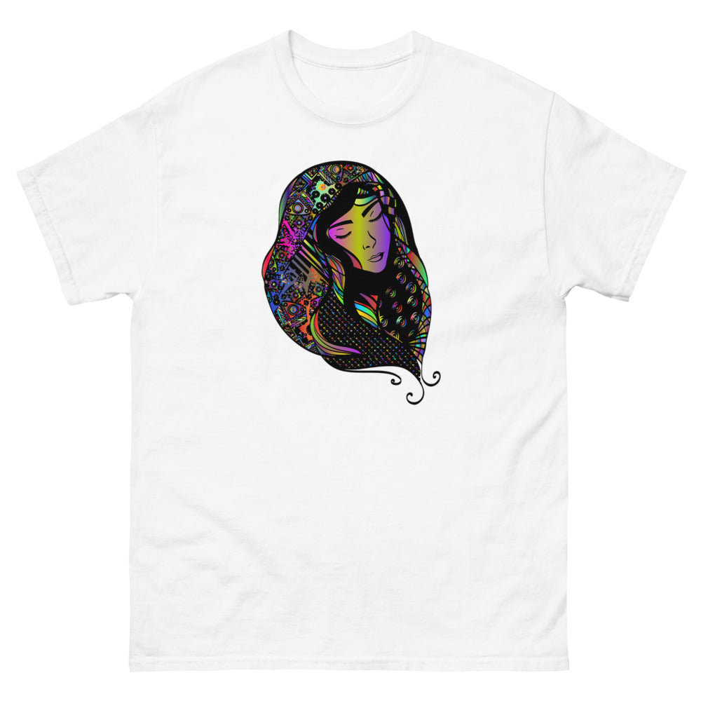 Multi Coloured Woman 100% cotton men's heavyweight tee