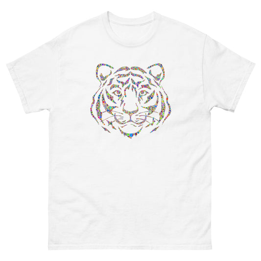 Multi Coloured Tiger 100% cotton men's heavyweight tee