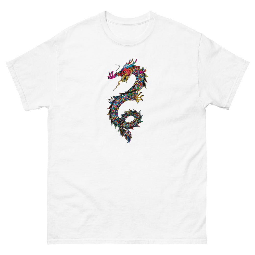 Multi Coloured Dragon 100% cotton men's heavyweight tee