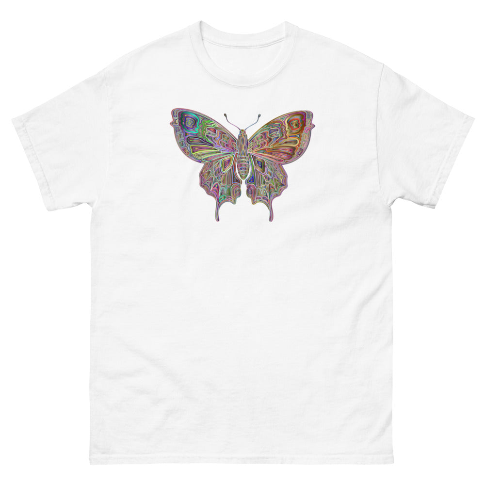 Multi Coloured Butterfly 100% cotton men's heavyweight tee