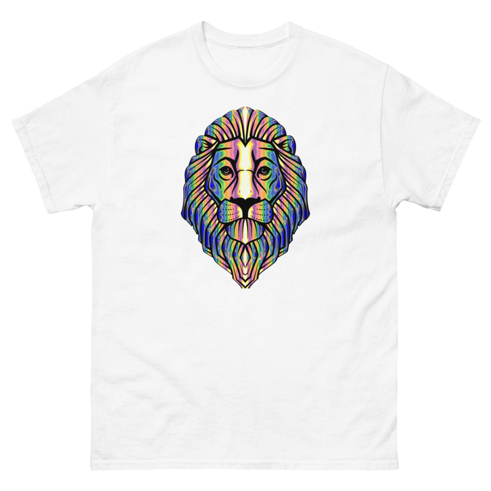 Multi Coloured Lion 100% cotton men's heavyweight tee