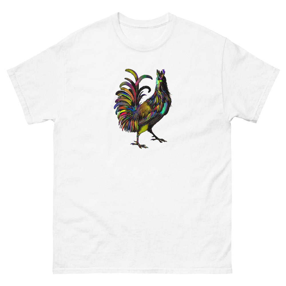 Multi Coloured Hen 100% cotton men's heavyweight tee