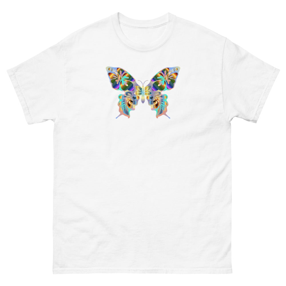 Multi Coloured Butterfly 100% cotton men's heavyweight tee