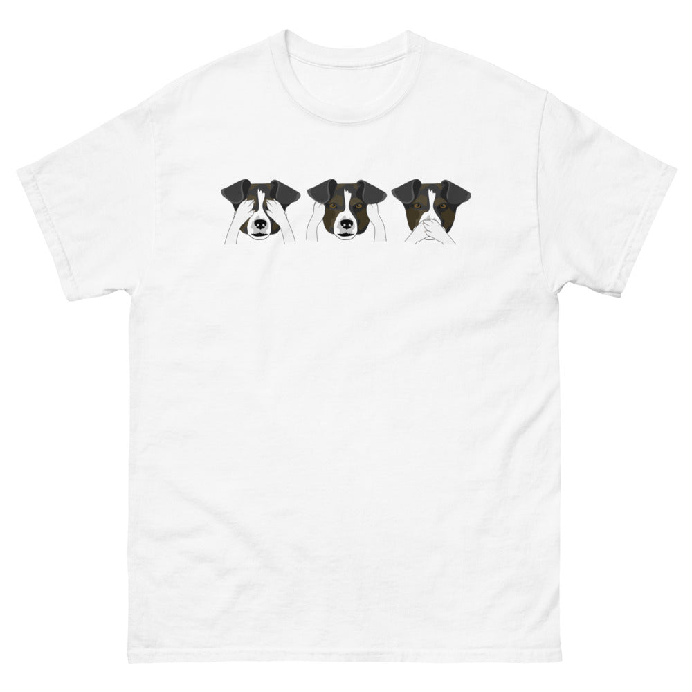 See no evil, hear no evil, speak no evil 100% cotton men's heavyweight tee