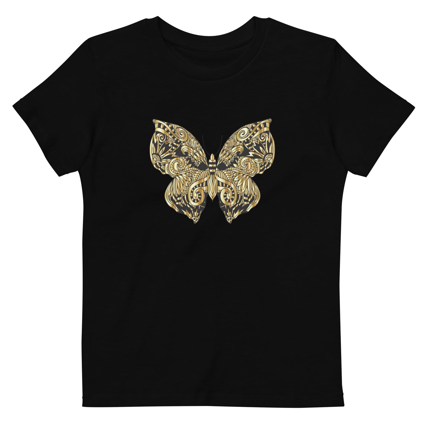 Gold Butterfly Organic Cotton Kids T-Shirt