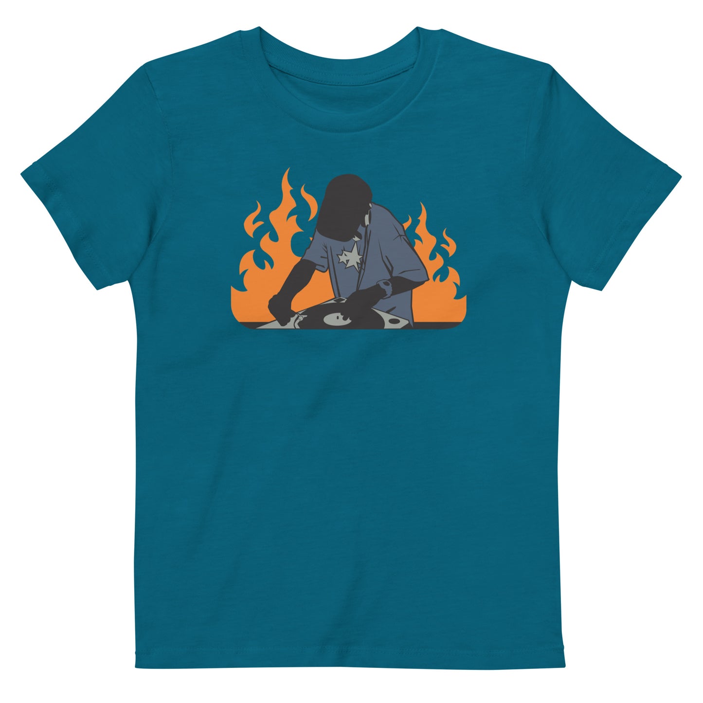 DJ on Fire Organic Cotton Kids T-Shirt