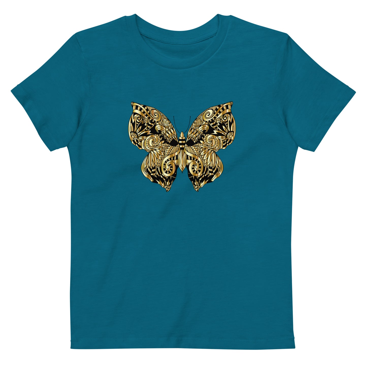 Gold Butterfly Organic Cotton Kids T-Shirt