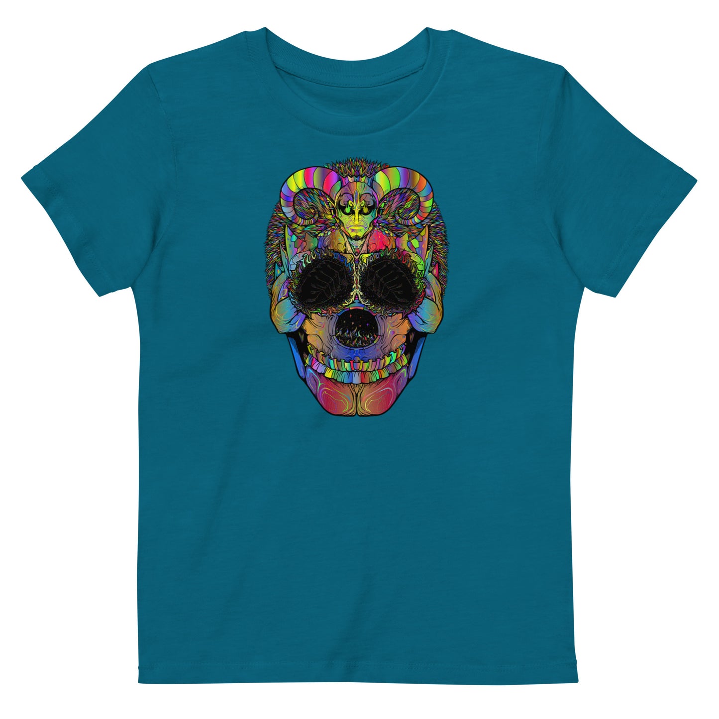 Multi Coloured Skull Organic Cotton Kids T-Shirt