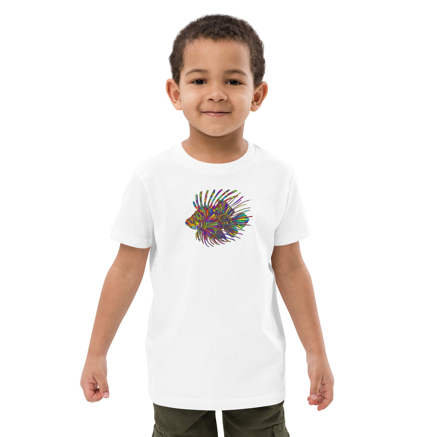 Multi Coloured Puffer Fish Organic Cotton Kids T-Shirt