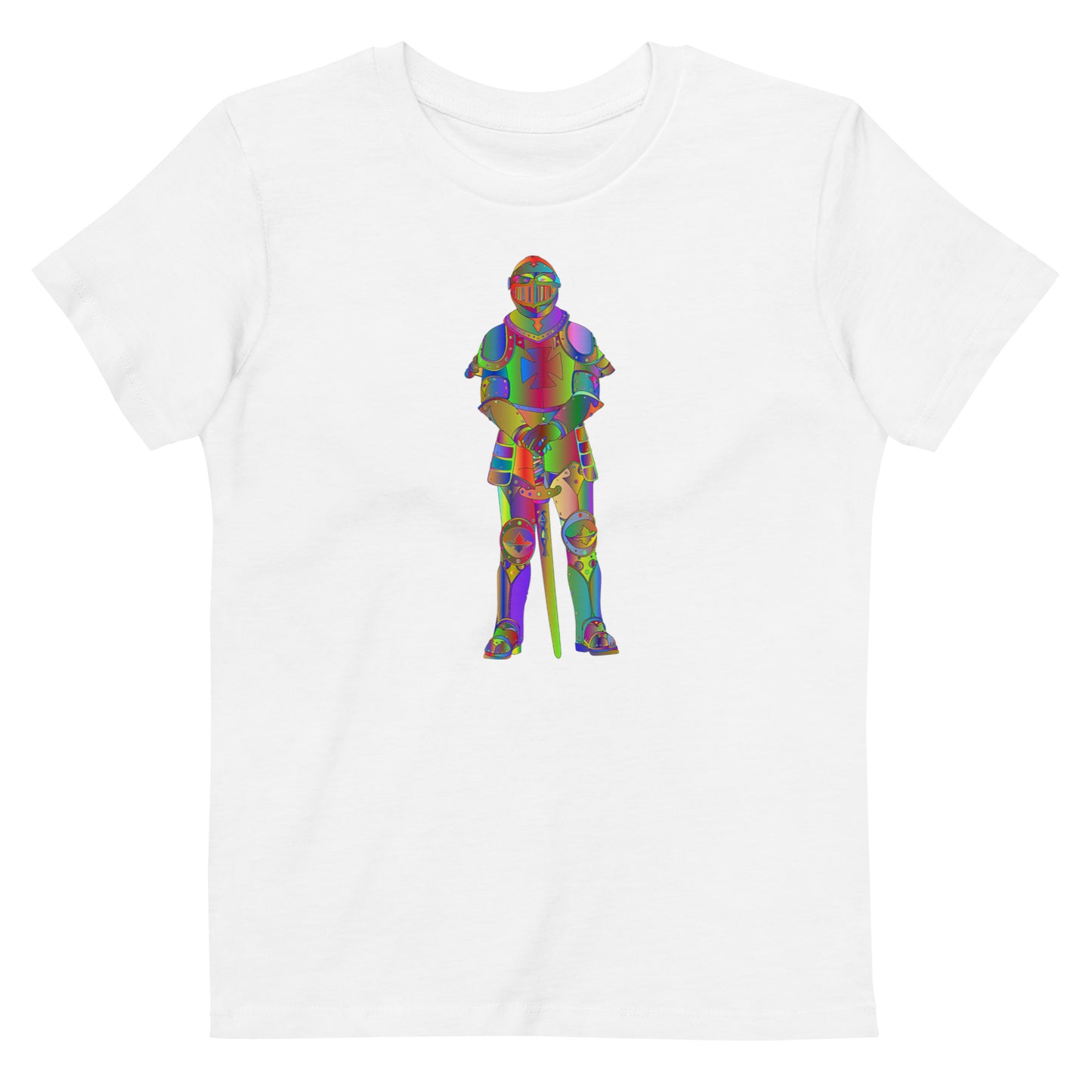 Multi Coloured Knight Organic Cotton Kids T-Shirt