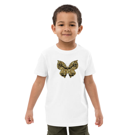 Gold Butterfly Organic Cotton Kids T-Shirt