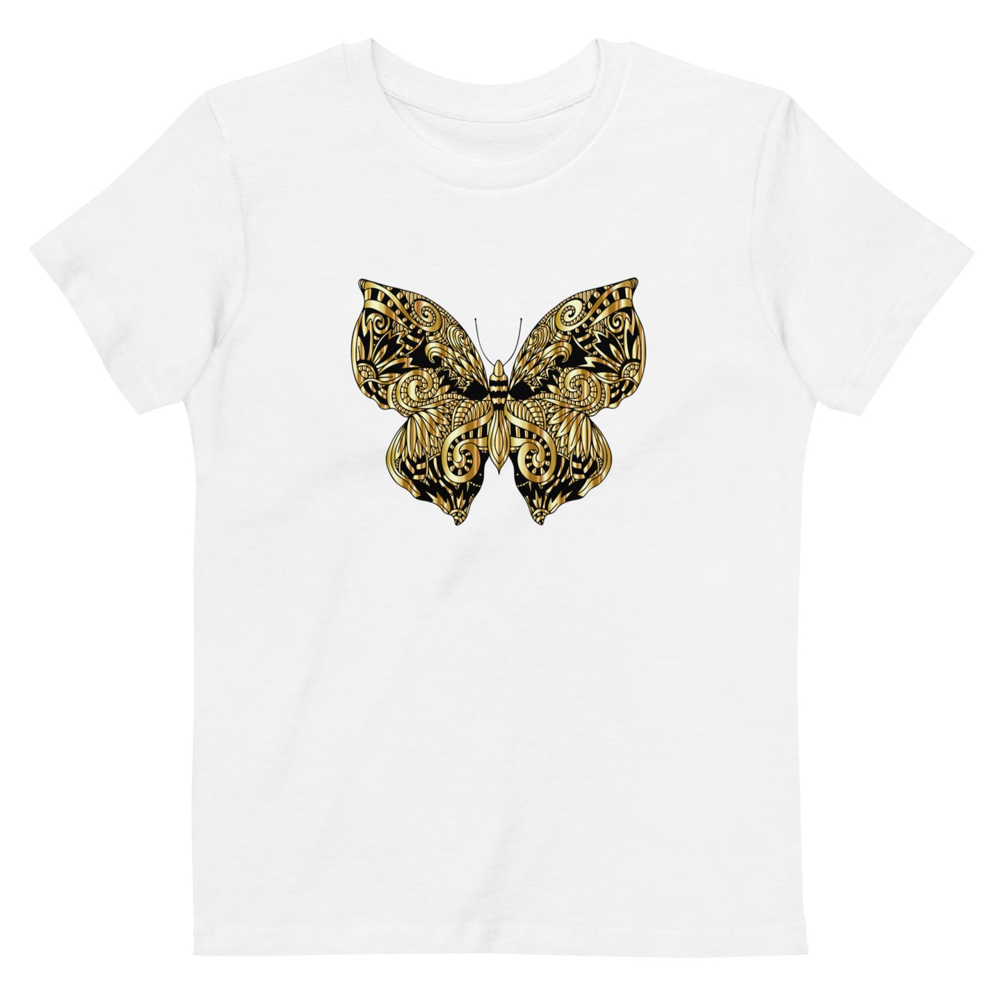 Gold Butterfly Organic Cotton Kids T-Shirt