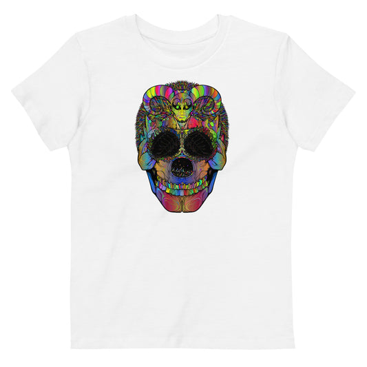 Multi Coloured Skull Organic Cotton Kids T-Shirt