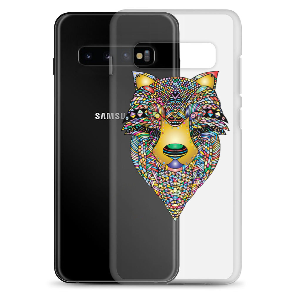 Multi Coloured Wolf  Samsung Case