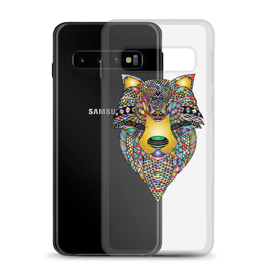 Multi Coloured Wolf  Samsung Case