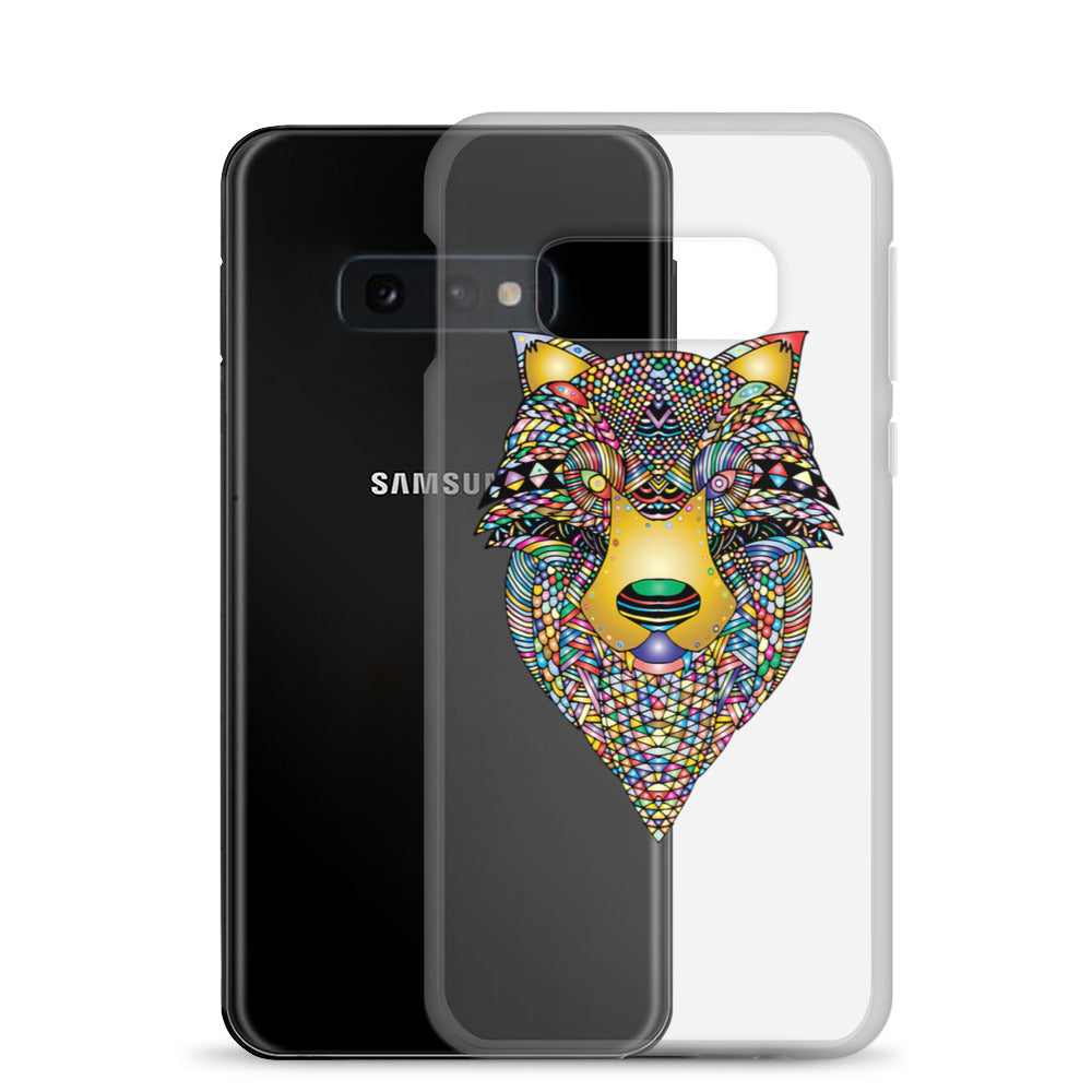 Multi Coloured Wolf  Samsung Case