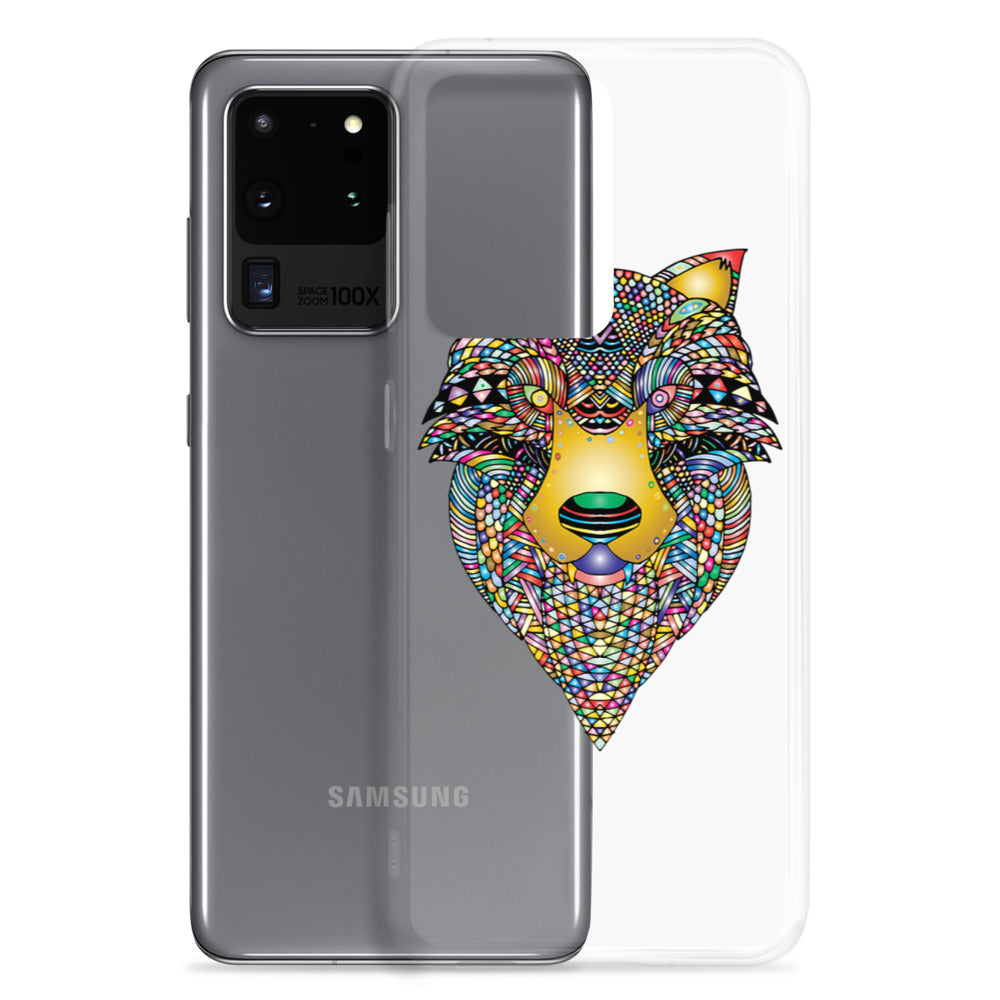 Multi Coloured Wolf  Samsung Case