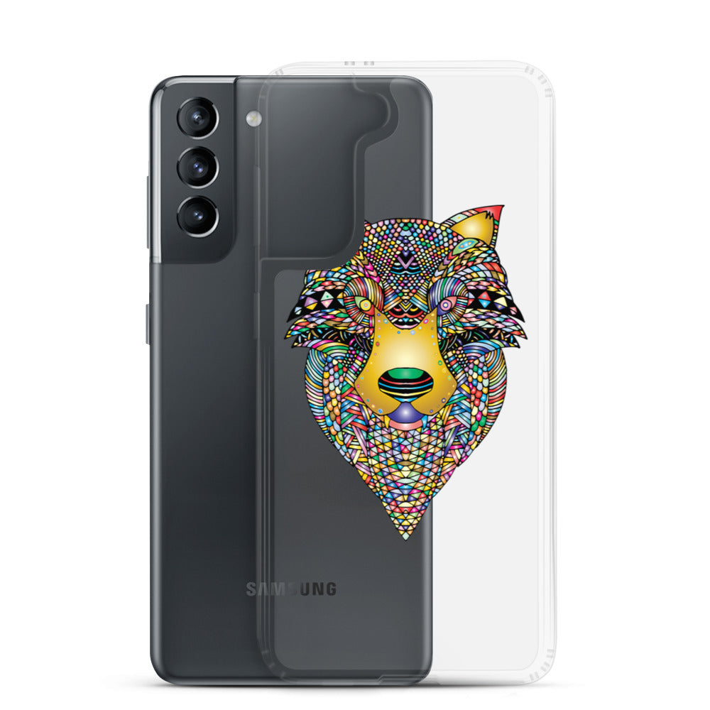 Multi Coloured Wolf  Samsung Case