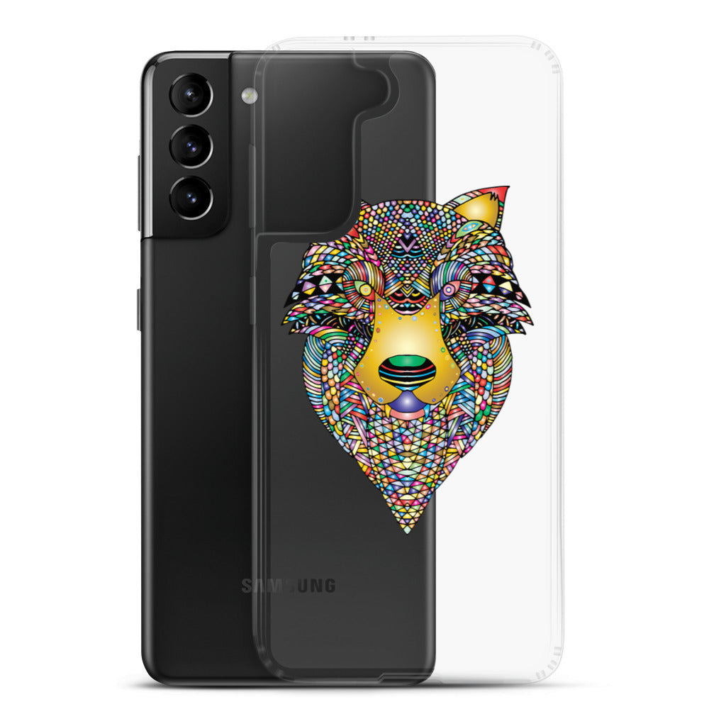 Multi Coloured Wolf  Samsung Case