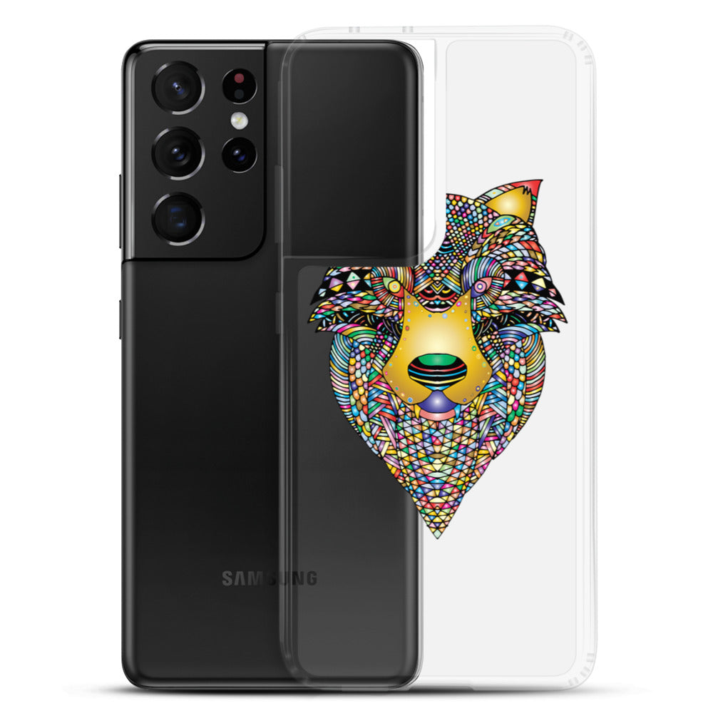 Multi Coloured Wolf  Samsung Case