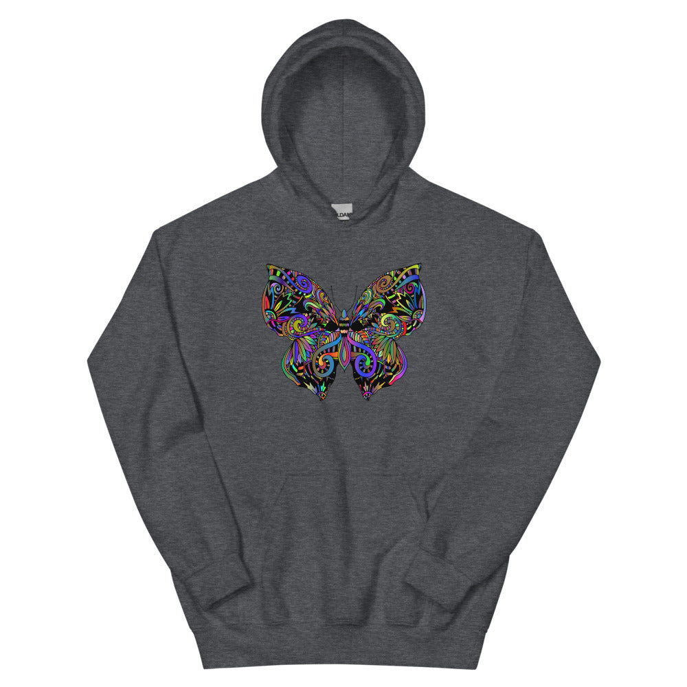 Multi Coloured Butterfly Unisex Hoodie