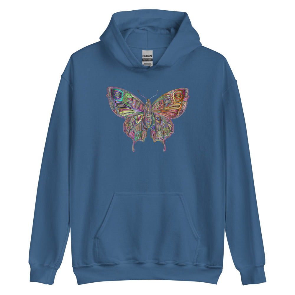 Multi Coloured Butterfly  Unisex Hoodie