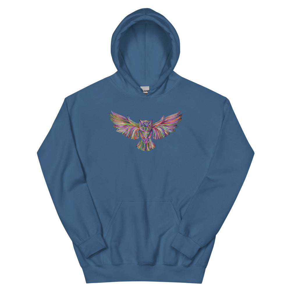 Multi Coloured Owl Unisex Hoodie