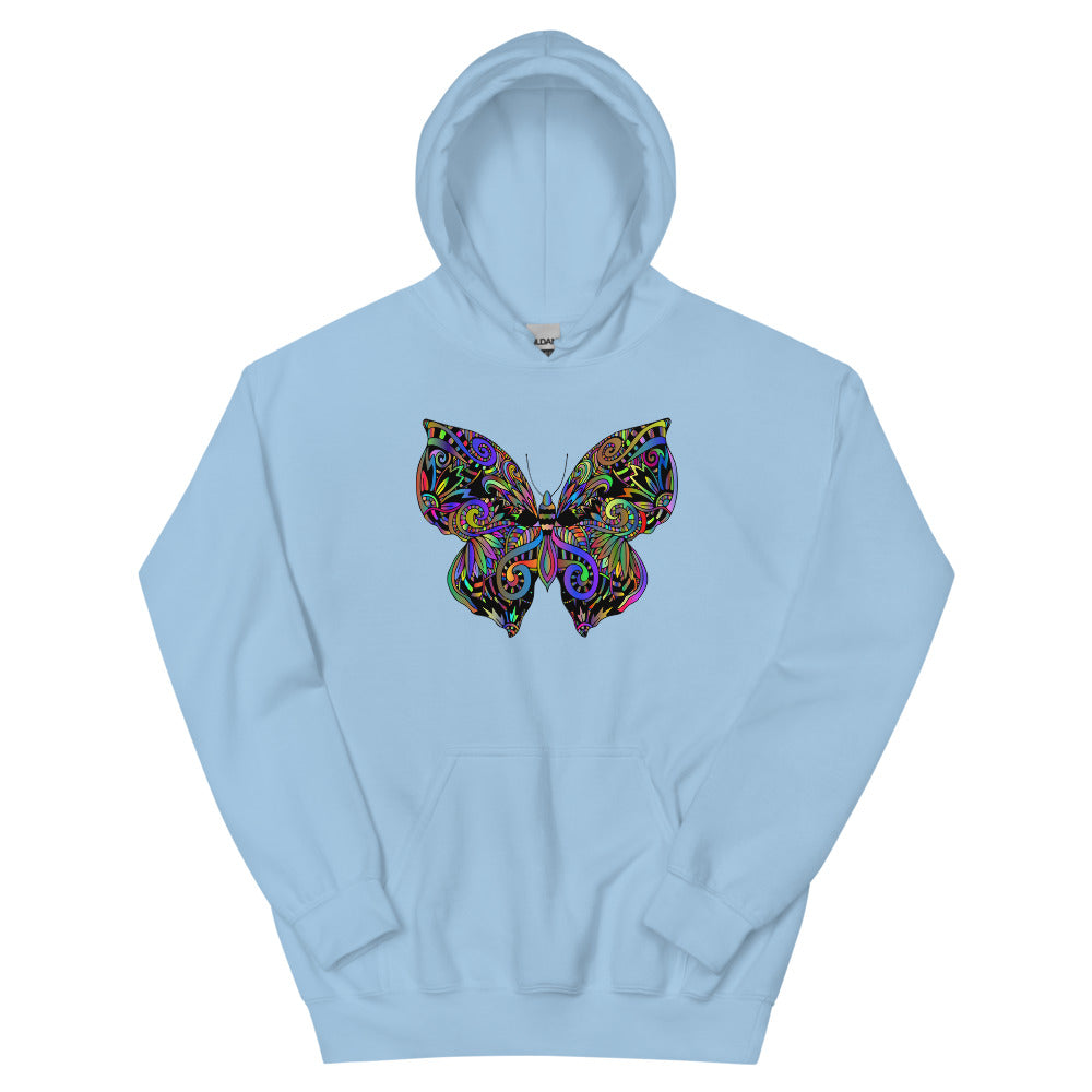 Multi Coloured Butterfly Unisex Hoodie