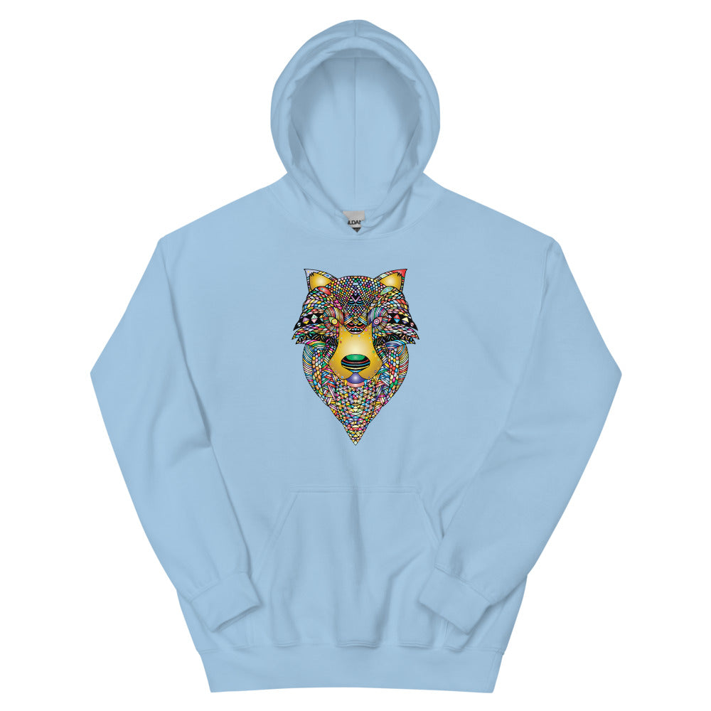 Multi Coloured Wolf Unisex Hoodie