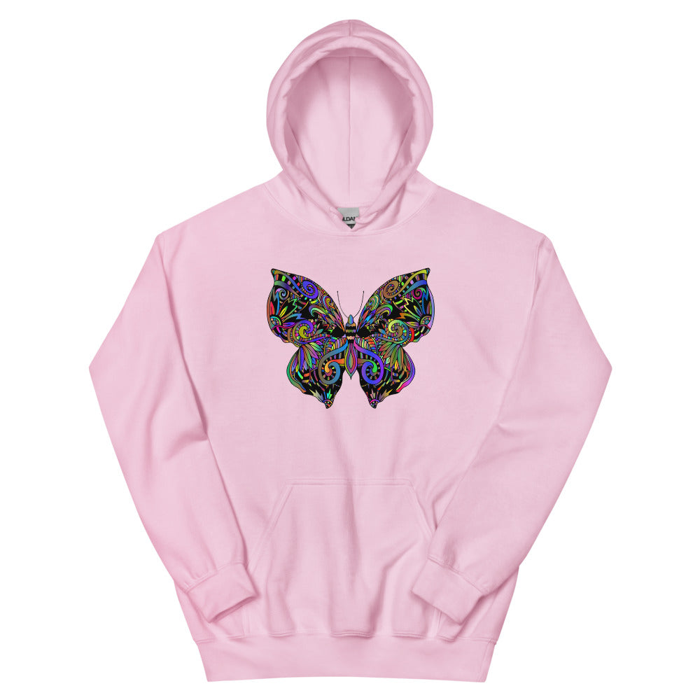 Multi Coloured Butterfly Unisex Hoodie