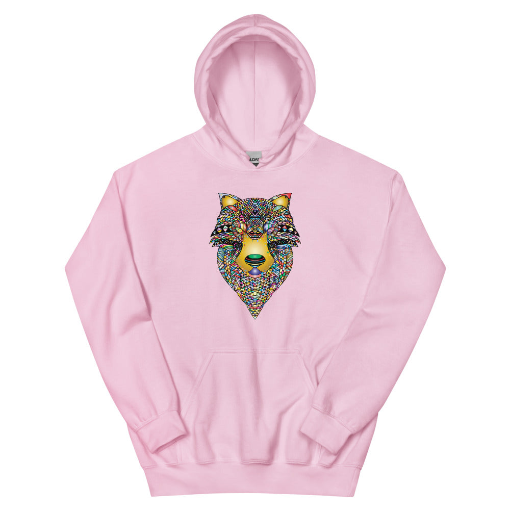 Multi Coloured Wolf Unisex Hoodie