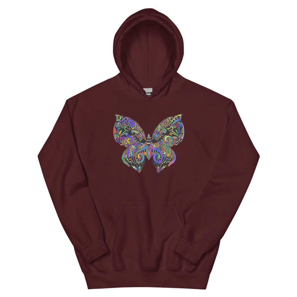 Multi Coloured Butterfly Unisex Hoodie