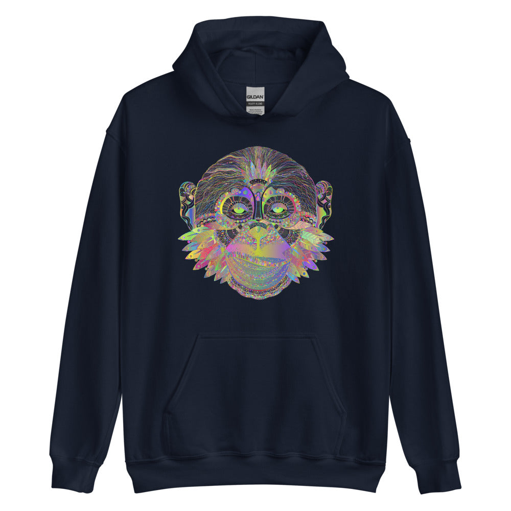 Multi Coloured Monkey Unisex Hoodie