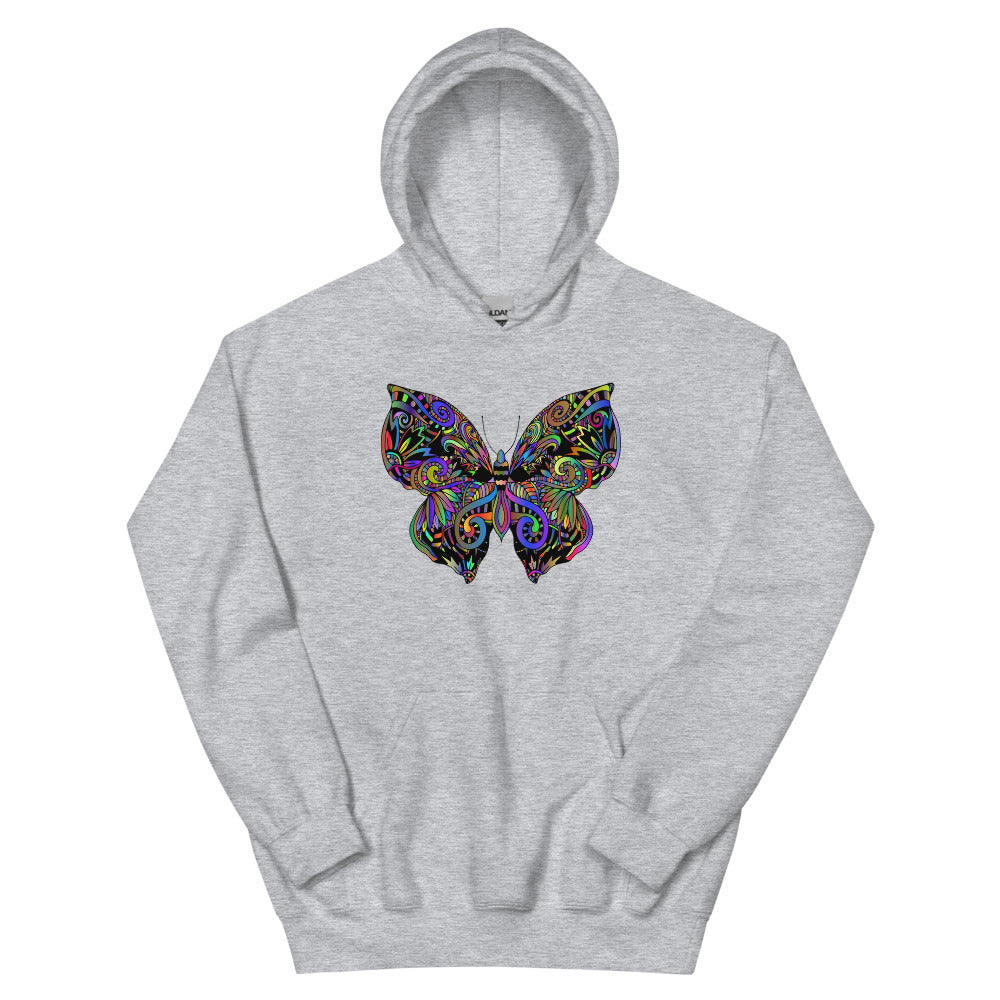 Multi Coloured Butterfly Unisex Hoodie