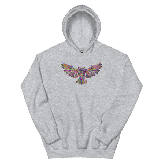 Multi Coloured Owl Unisex Hoodie