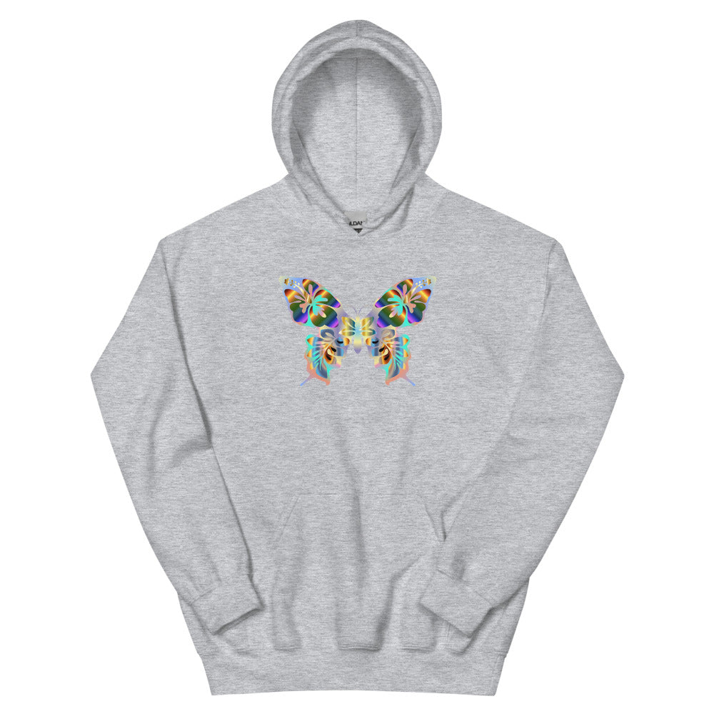 Multi Coloured Butterfly  Unisex Hoodie