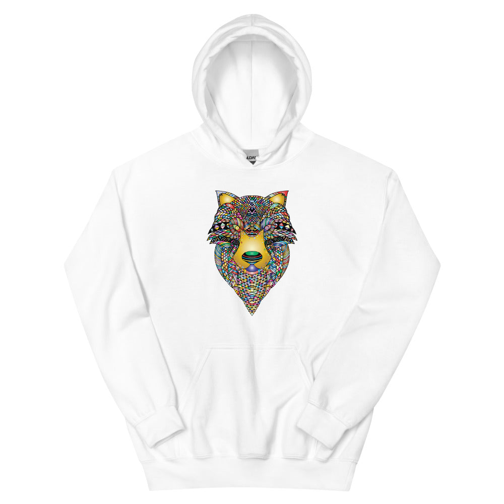 Multi Coloured Wolf Unisex Hoodie