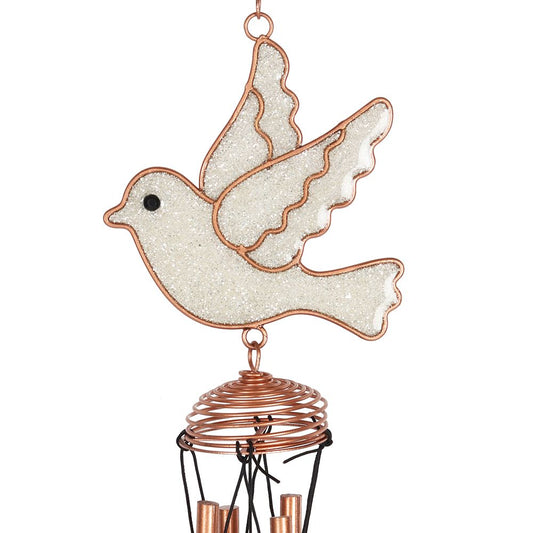 Flying White Dove Windchime