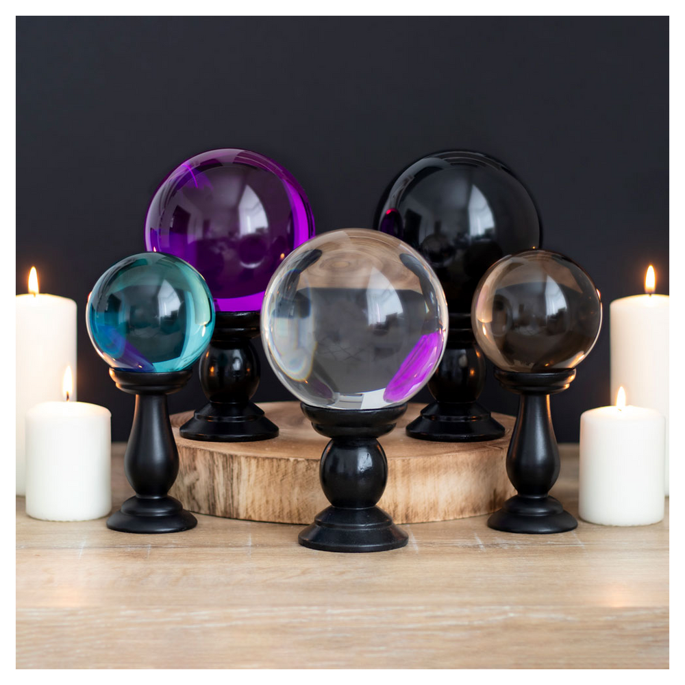 Large Purple Crystal Ball on Stand