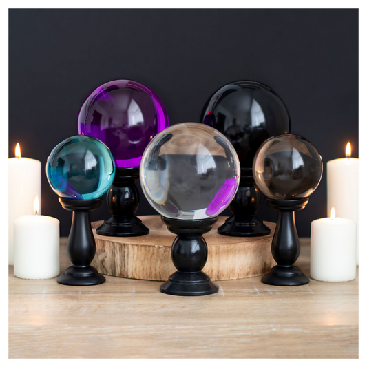 Large Purple Crystal Ball on Stand