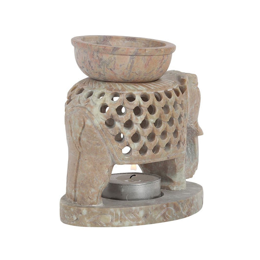 Downward Elephant Soapstone Oil Burner