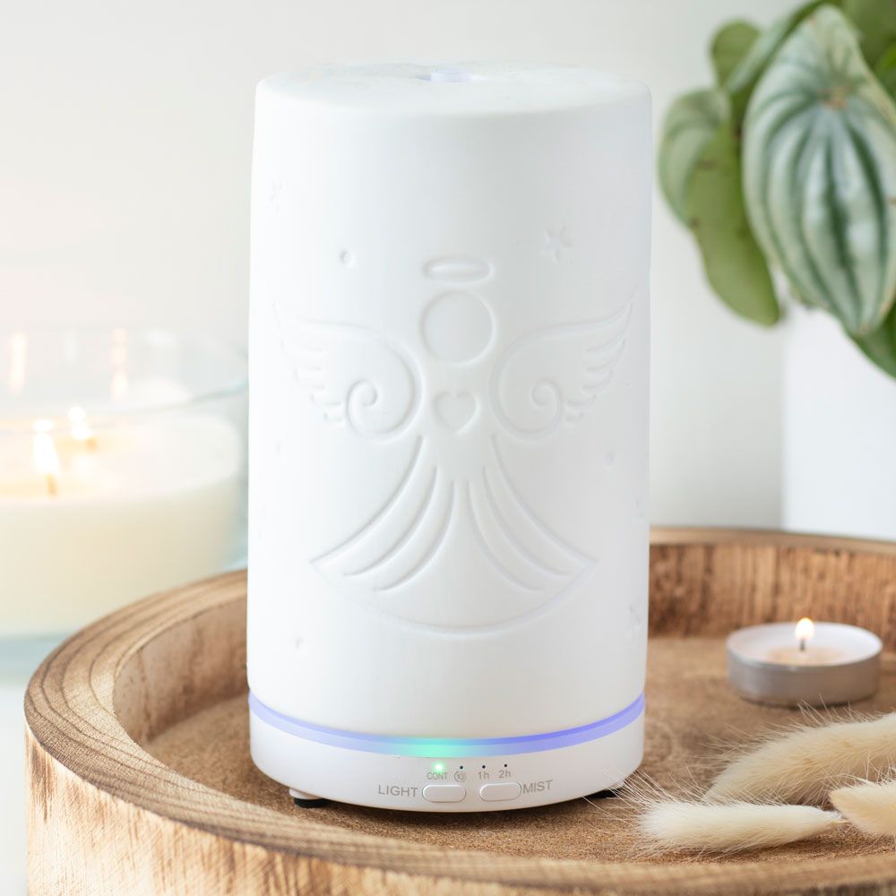 White Ceramic Guardian Angel Electric Aroma Diffuser