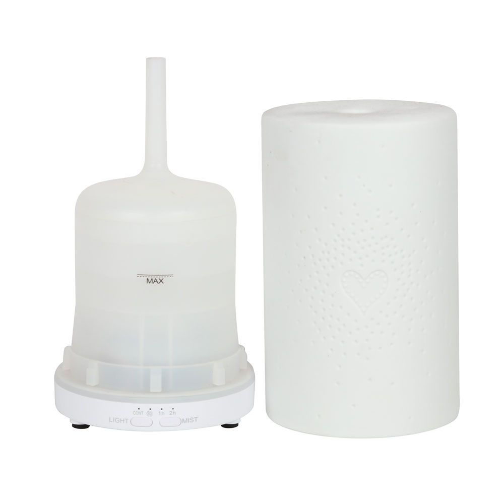 White Ceramic Heart Scatter Electric Aroma Diffuser