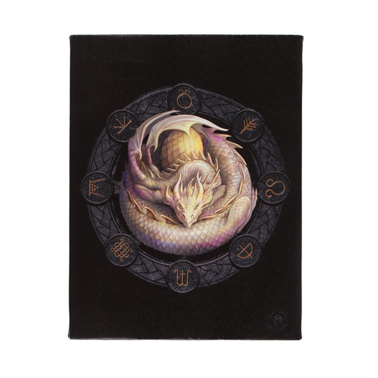 19x25cm Ostara Dragon Canvas Plaque by Anne Stokes